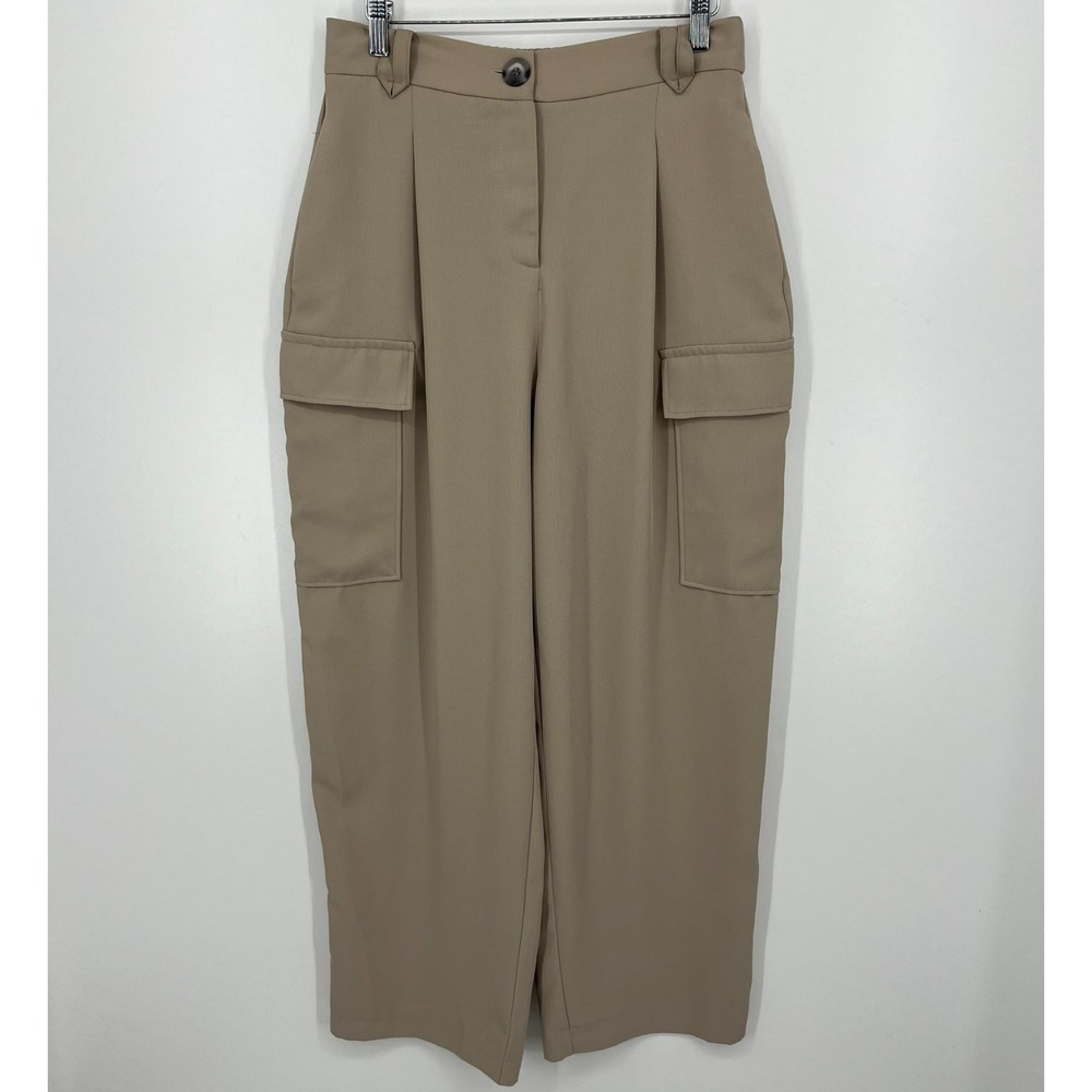 In‎ Other Words River Island Pants Women's 12 Brown Cargo Pockets High Rise